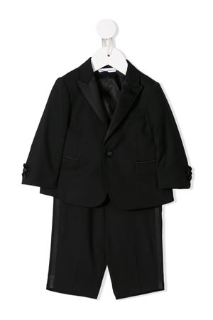 Black stretch virgin wool blend tuxedo suit DOLCE E GABBANA KIDS | L11U49FUBBGN0000